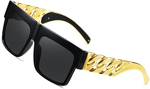 SHEEN KELLY Mode Promi inspiriert Gold Metall Kette Kim Kardashian Beyonce Sonnenbrille Jahrgang Hip-Hop-Sonnenbrille
