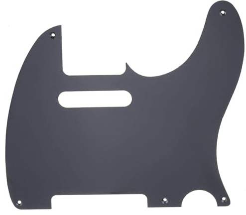 Musiclily Pro 5 Löcher Pickguard Gitarren Schlagbrett für MIJ Japan Tele Style,1 lagig Schwarz