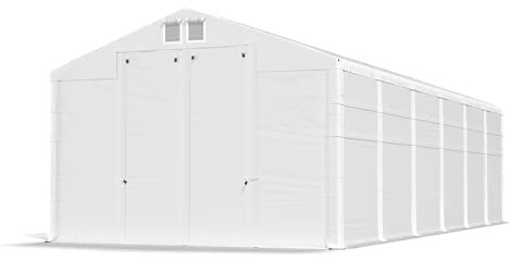 Das Company Lagerzelt 8x12x4m wasserdicht weiß Zelt 560g/m² PVC Plane ganzjährig Zelthalle Winter SD