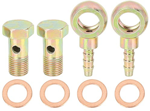 X AUTOHAUX 2 x 10mm Banjo Schlauch Bolzen Unterlegscheibe Fitting Metall für Motorrad Auto