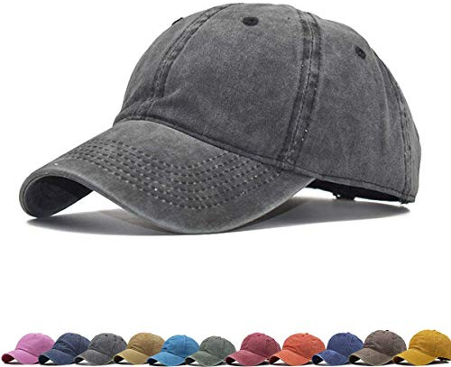 Vintage Unisex Top Hüte für Frauen Baseballmützen für Männer Papa Baseballmützen Hüte für den Alltag, Schwarz , One size