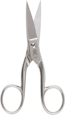 ROBUSO Weberschere | Fadenschere | Made in Solingen | 5 = 13,3 cm | Vernickelt | Stickschere Klein Scharf | Nähschere aus C60 Kohlenstoffstahl