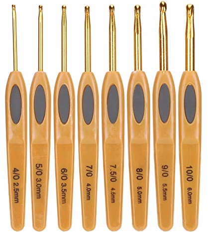 Set di ganci per uncinetto 8 pezzi Set di ferri da maglia ergonomici in alluminio Ganci per uncinetti Set di ferri da maglia per uncinetto Filato artigianale Knitting Tools
