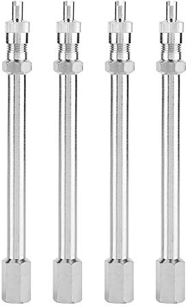 aqxreight Estensione Valvola Pneumatico, 4 Pezzi 100 Mm Cromato Adattatore Ruota Asta di Prolunga Valvola Pneumatico Camion Auto Camion