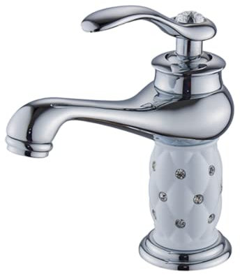 Badezimmer Waschbecken Wasserhahn Gold Waschbecken Einhandarmaturen Diamant Wassermischer Kran Heiß Kalt Chrom Bad Messing Mischbatterie (C-Antik)