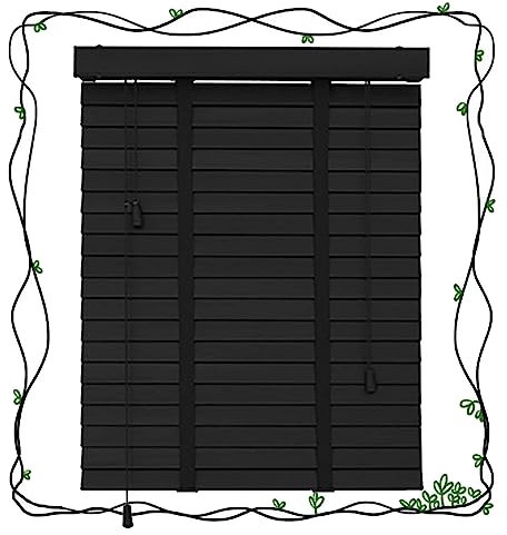 Holzjalousien Für Fenster,Innen Jalousie Aus Massivholz 50/60/70/80/90/100/120cm Jalousetten,Verdunkelung/Wärmedämmung Horizontale Jalousette,50mm Lamellenvorhänge Rollläden,W×H-50x90cm/20x35in
