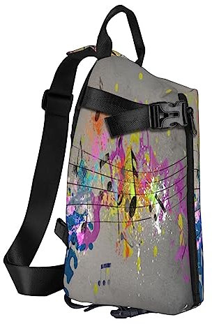 Sling Backpack Chest Bag Musical with Spray Anti Theft Crossbody Shoulder Pack Daypack Outdoor Sport Travel Hiking for Men Women
