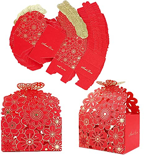 Geschenkboxen Gastgeschenk, 30 Stück Geschenkschachtel Süßigkeiten, Kleine Geschenkboxen zum Befüllen, Schmetterling Geschenkbox, Blume, Schmetterling, Hohl für Hochzeit Geburtstag Weihnachtsfeiern