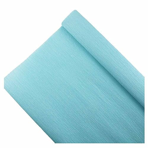 SHTGOI 5 Rollen Krepppapier 25x250 cm Crepe Papier Krepppapier Rollen zum Basteln Bunt Seidenpapier Bastelpapier Geschenkpapier für Geburtstag Hochzeit Verpackung Papierhandwork Blume Hellblau