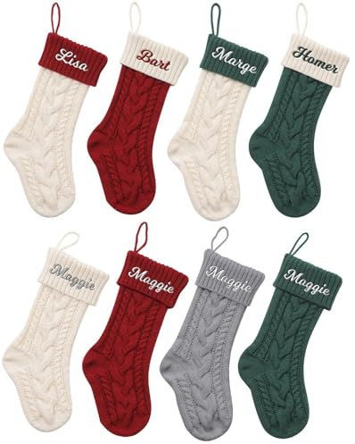 MJARTORIA Nikolausstrumpf Personalisiert Weihnachtsstrumpf, 18inch Große Nikolausstiefel zum Befüllen, Weihnachtssocken zum Aufhängen Kamin Weihnachtsbaum Deko