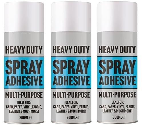3 X Glue Spray Adhesive Multi-Purpose Leather Paper Card Carpet Aerosol Paint 300ml Dries Quickly