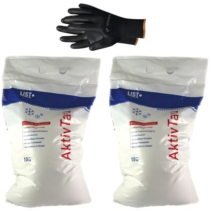 vasalat Streusalz 2x 10kg - Auftausalz + vasalat Arbeitshandschuhe Gr.10