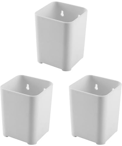 EXCEART Selbstklebender Multifunktionaler Stifthalter Wandmontage Ohne Bohren 10.50X8.50X24.30Cm Schreibtisch Organizer FüR BüRo Und Zuhause 3Er Set Mit Klebehaken Aus Leichtem Pp Kunststoff