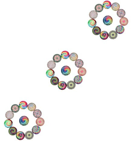Operitacx 3 Stück 1 20 Stück Modeschmuck Vintage-schmuck Kuppel Edelsteine ​​glasaufkleber Schmuckaufnäher Keramikfliesen Glasbaustein