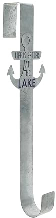 Pavilion Gift Company - Life is Better at The Lake - 15 Over The Door Indoor Outdoor Wreath Holder Decorative Cottage Waterfront Home Decor