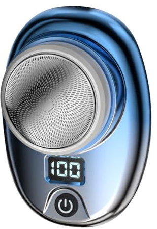 Mini Rasierer Herren, Wasserdichter Taschenformat Elektrorasierer, Tragbarer USB Elektrischer Rasierer mit Leistungsanzeige für Männer und Frauen