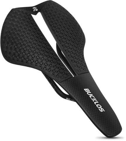 BUCKLOS U-PEFA S9100 3D-bedruckter Fahrradsattel, Rennrad, Mountainbike-Sitzkissen, Vollkarbonfaser, Mountainbike-Sattel – Unterstützung für Rennrad, MTB, BMX und Gravel Bike
