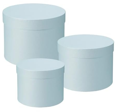 Floralcraft Set di 3 scatole per cappelli Symphony con coperchio scatola, foderate in cartone da fiorista, per gioielli, matrimoni, anniversari, San Valentino