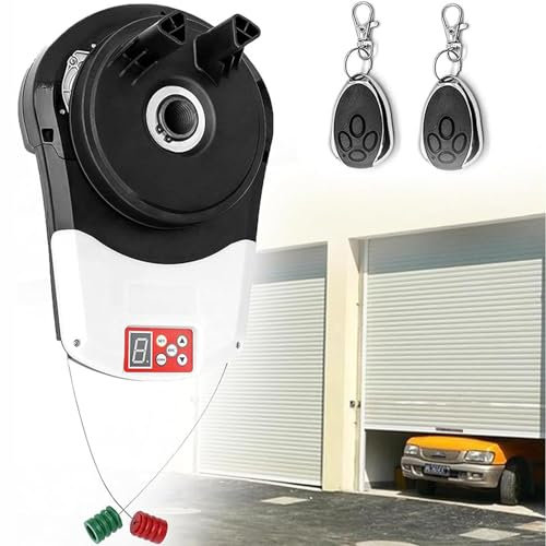 YXFAZPP Electric Garage Automatic Roller Door Opener, Automatic Rolling Gate Opener with 2 Remote, Built-in Motor with Led Light, Electronic Garage Door Opener Lift Force