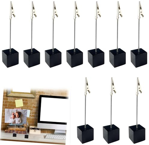 Foto Halter Mit Klammer, Fotoaufsteller, 10 Stück Fotohalter Mit Klammern, Fotohalter, Tischkartenhalter, Fotohalter Clip, Fotohalter Clip Einzeln, Farbe Fotoständer, Büro, Hausdekoration, Schwarz