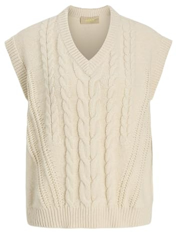 JACK & JONES Jxjosie - Chaleco de Punto para Mujer, Color Vainilla Hielo, Talla L, Vanilla Ice, L