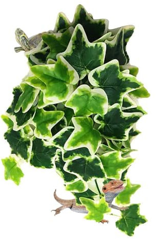 DONGKER Plante Artificielle Suspendue pour Terrarium de Reptiles,30,5cm Plantes Terrarium Décoration D'habitat avec Ventouses,pour Dragon Barbu,Lézard,Gecko,Grenouille,Accessoires pour Aquarium