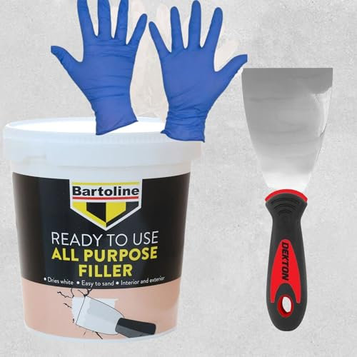 Easy Crack & Hole Repair – All-in-One Kit with Ready Mixed Filler, 3-Inch Flexible Tool & Plastic Gloves – Ideal Plaster Filler for Walls & Wall Filler Ready Mixed for Holes