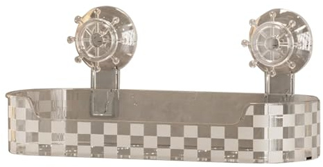 Mensola da muro per bagno, mensola per doccia a ventosa - Mensola per doccia da bagno senza foratura,Cestino portaoggetti rimovibile, organizer per il bagno, organizer per il bagno, organizer per la d