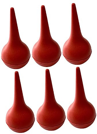 Mikikit 6 Unidades De Bolas De Goma Para Limpieza De Oídos y Nariz De Ñiño Succión Segura, Tamaño Compacto, Color Rojo Para Eliminar Mucosidad, Uso Infantil y Cuidado Nasal