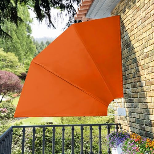 Gecheer Faltbarer Balkonfächer Terracotta-Rot 210×210 cm Balkonmarkise Sonnenmarkise für Hof Restaurant Wohnmobil