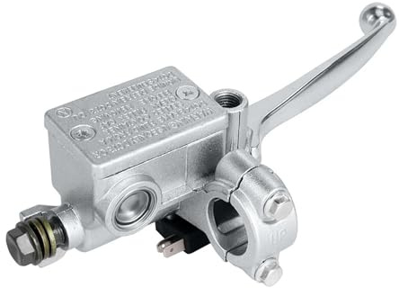 VNSMM Bremshebel Kupplungs Kupplungshebel Motorrad Motorrad Bremspumpe Vorne Hauptbremszylinder Hydraulischer Bremshebel Rechts Für Dirt Pit Bike ATV Quad Moped Roller(Silver)