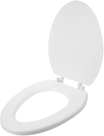 LOORGVEL Siège de Toilette pour Salle de Bain à Domicile en Eva Blanc, Facile à Installer Fermeture Silencieuse, Abattant Wc Simple et Classique de Remplacement
