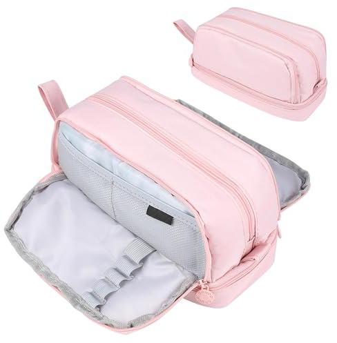 ZHABAYEN Large Pencil Case with 4 Compartments, Stationery Organizer