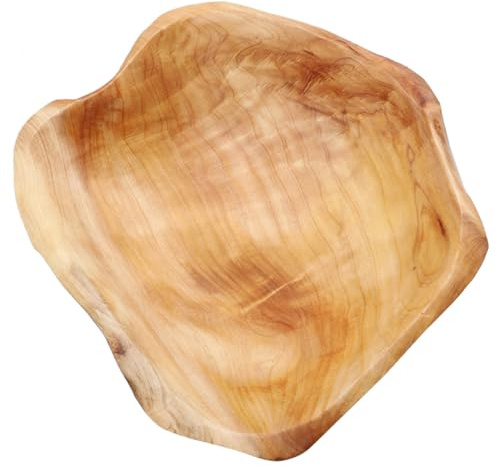 Toyvian Plateau Bois pour Fruits et Snacks Bol à Fruits Sculpté Main Assiette de Service Décorative pour Cuisine et Salon Plateau à Apéritifs et Pratique Cadeau Artisanal Naturel