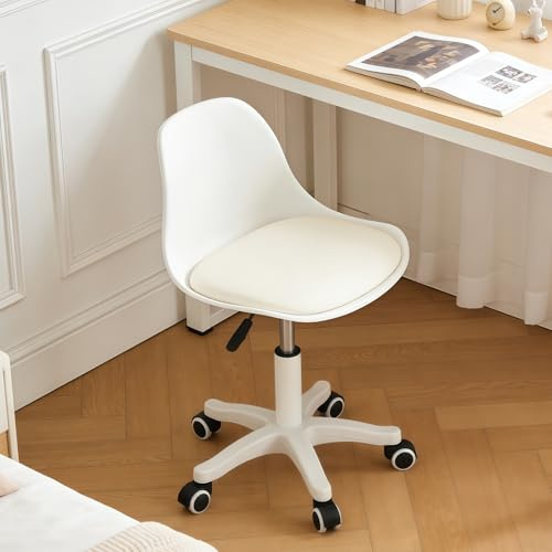 XUEGW Kleiner Bürostuhl Ohne Armlehnen, Höhenverstellbar, Ideal als Jugendlernstuhl, Schreibtischstuhl mit Rückenlehne für Zuhause