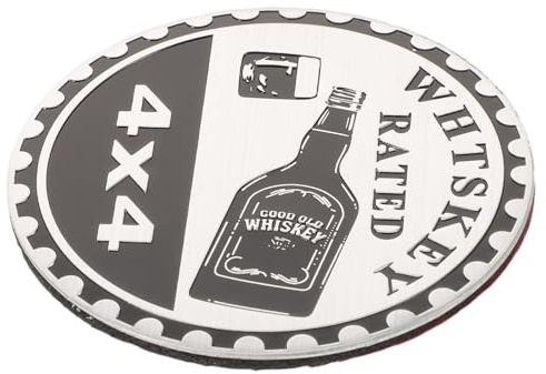 UKCOCO 4x4 Metall Auto Emblem Rund mit Prägung Wetterfest Selbstklebender Autoaufkleber für SUV Pickup LKW Außenbereich
