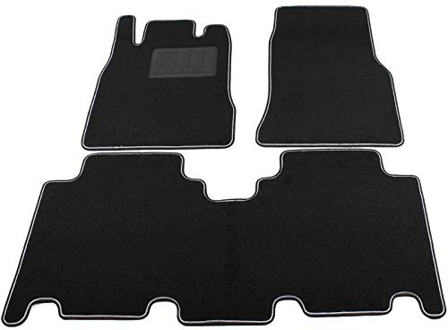 Das Teppich Auto, sprint02901, Fußmatten Teppiche Schwarz rutschfest, verstärkter Rand, zweifarbig, Absatzschoner aus Gummi, Klasse A W168 Version Schritt lang 1998 > 2004.
