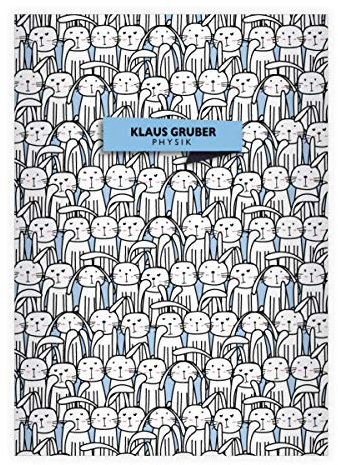 8 personalisierte super lustige Häschen DIN A5 Schulhefte, Schreibhefte mit Hasen Versammlung, hellblau Lineatur 6 (blanko Heft 16 Blatt/32 Seiten) Notizheft, Kladde für Schule, Universität, Büro