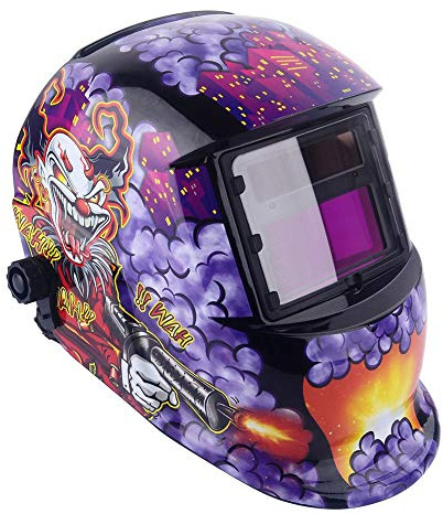 Estink Solar Powered Auto Darkening Welding Helmet, Joker Design, for TIG MIG ARC Grinding