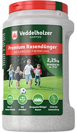 Starker mineralischer Rasendünger im wiederverwendbarem Handstreuer mit 3 Monaten Langzeitwirkung ideal für Frühjahr und Sommer, Rasen Dünger mit NPK 15+5+8 (+3), staubarmes Granulat, Langzeitdünger