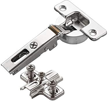 2 x Salice Topfband Serie 700 mit Dämpfer im Topf 110° Bohrbild T45 Eckanschlag inkl. Kreuz-Montageplatte Höhe 6 mm mit vormontierten Euroschrauben, Langlochverstellung Schrankscharnier von SO-TECH®