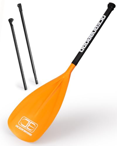 OCEANBROAD SUP Paddle Board Paddel 3 Stück Verstellbarer Carbon Schaft Stand Up Paddel mit Tasche