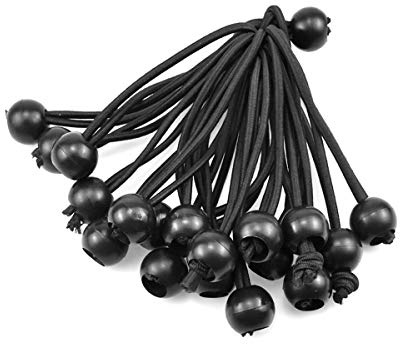 20 Stück Elastisches Seil mit Kugel Spanngummis mit Kugel Gummispanner Planenspanner mit Kugel für Zelte, Planen, Plakate, Expanderschlingen, Planenhalter für Werbebanner, Bauzaunplanen, Schwarz