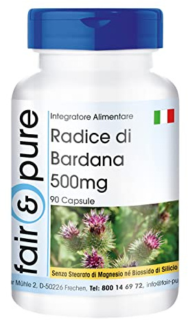 Fair & Pure® - Cápsulas de raíz de bardana 500mg - 90 cápsulas - con 15mg de zinc procedente de citrato de zinc - vegano