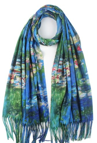 Umjetnost Soft Cashmere Feel Scarf For Women Fashion Art Print Long Warm Scarves Large Shawl Wrap Monet Klimt Van Gogh Painted Gifts (C16)
