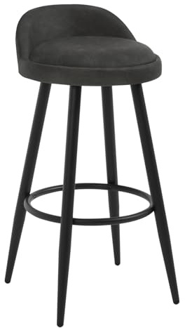 WOLTU Barhocker, Hocker mit Rückenlehne, Kunstleder, Anthracite | Barstuhl, hoher stuhl mit Fußstütze, Küchenhocker für Bar Küche, Theken Bistros, aus Metall