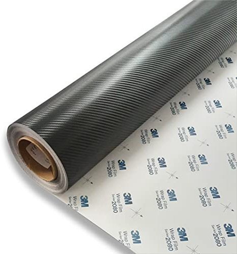 FOLIESTA 55€/m² 3M Carbon Schwarz Autofolie Carwrapping 2080 CFS12 3D verformbar Luftkanäle Blasenfrei (152cm x 100cm)