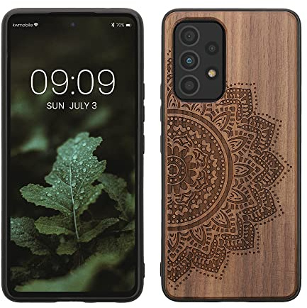 kwmobile Housse Compatible avec Samsung Galaxy A53 5G Coque - Étui de Protection Rigide Antichoc avec Cadre en TPU - Brun foncé