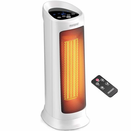 Monzana® 2-in-1 Electric Heater 2000W | Portable Fan Space Ceramic Heater for Home, Bedroom & Office | Energy Efficient Room Heater ECO Mode, Fast Heating, Remote Control, Timer & 120° Oscillation