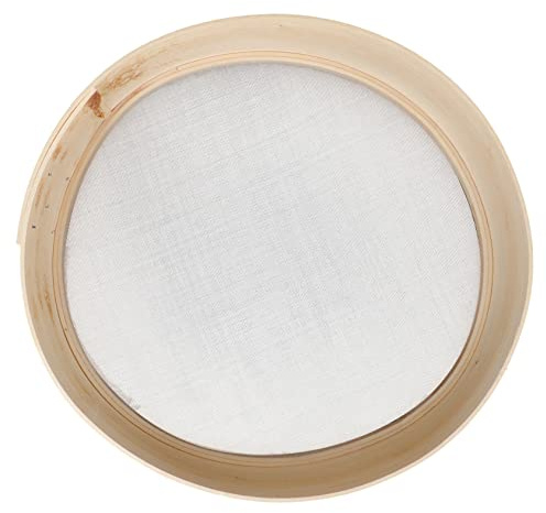 Garneck Flour Sifter Stainless Steel Cake Tools Pasta Strainer Round Flour Sieve Baking Flour Sifter Cocktail Strainer Sifter for Rocks Fine Mesh Flour Sifter Wooden Flour Sieve Skimmer